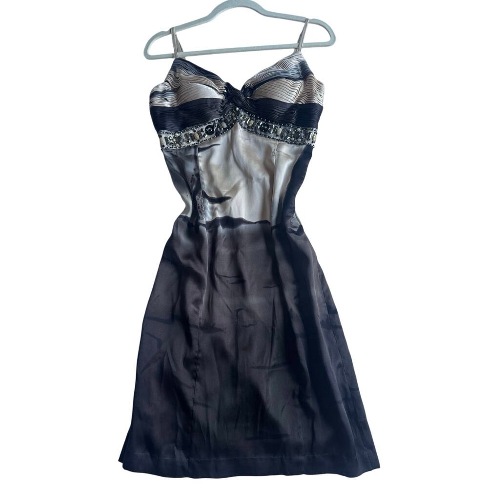 Sue Wong Y2K Beaded Silk Dress Sz 4 Whimsigoth Dark Romantic Feminine Formal VTG